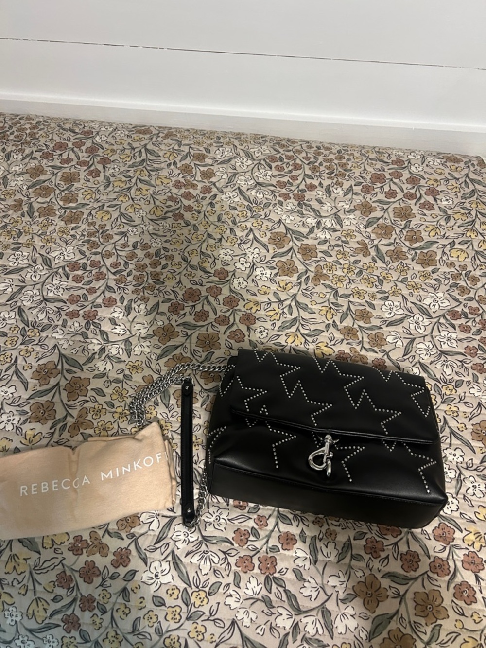 Brand new without tags Rebecca Minkoff Black Star-Accent Leather Crossbody Bag
